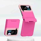 For Samsung Galaxy Z Flip3 5G/Z Flip4 5G PC Skin Feel Integrated Foldable Mid Shaft Phone Case(Rose Pink) - 1