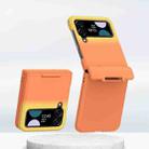 For Samsung Galaxy Z Flip3 5G/Z Flip4 5G PC Skin Feel Integrated Foldable Mid Shaft Phone Case(Orange Yellow) - 1