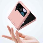 For Samsung Galaxy Z Flip3 5G/Z Flip4 5G PC Skin Feel Integrated Foldable Mid Shaft Phone Case(Pink Cyan) - 5