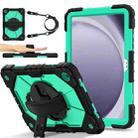 For Samsung Galaxy Tab A9+ X216 Contrast Color Robot C2 Silicone Hybrid PC Tablet Case(Black Mint Green) - 1