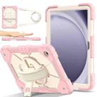 For Samsung Galaxy Tab A9+ X216 Contrast Color Robot C2 Silicone Hybrid PC Tablet Case(Rose Gold Beige) - 1