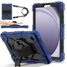 For Samsung Galaxy Tab A9 X115 Contrast Color Robot C2 Silicone Hybrid PC Tablet Case(Navy Black) - 1