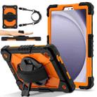 For Samsung Galaxy Tab A9 X115 Contrast Color Robot C2 Silicone Hybrid PC Tablet Case(Black Orange) - 1