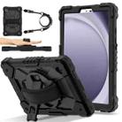 For Samsung Galaxy Tab A9 X115 Contrast Color Robot C2 Silicone Hybrid PC Tablet Case(Black) - 1