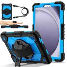 For Samsung Galaxy Tab A9 X115 Contrast Color Robot C2 Silicone Hybrid PC Tablet Case(Black Blue) - 1