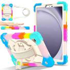 For Samsung Galaxy Tab A9 X115 Contrast Color Robot C2 Silicone Hybrid PC Tablet Case(Colorful Blue) - 1