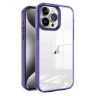 For iPhone 15 Pro 2.5mm Anti-slip Clear Acrylic Hybrid TPU Phone Case(Deep Purple) - 1