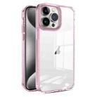 For iPhone 15 Pro 2.5mm Anti-slip Clear Acrylic Hybrid TPU Phone Case(Pink) - 1