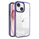For iPhone 15 2.5mm Anti-slip Clear Acrylic Hybrid TPU Phone Case(Deep Purple) - 1
