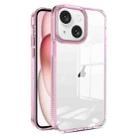 For iPhone 15 2.5mm Anti-slip Clear Acrylic Hybrid TPU Phone Case(Pink) - 1