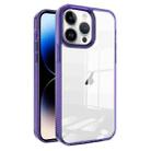 For iPhone 14 Pro 2.5mm Anti-slip Clear Acrylic Hybrid TPU Phone Case(Deep Purple) - 1