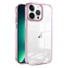 For iPhone 13 Pro Max 2.5mm Anti-slip Clear Acrylic Hybrid TPU Phone Case(Pink) - 1