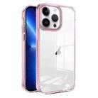 For iPhone 13 Pro 2.5mm Anti-slip Clear Acrylic Hybrid TPU Phone Case(Pink) - 1