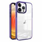 For iPhone 12 / 12 Pro 2.5mm Anti-slip Clear Acrylic Hybrid TPU Phone Case(Deep Purple) - 1