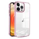 For iPhone 12 / 12 Pro 2.5mm Anti-slip Clear Acrylic Hybrid TPU Phone Case(Pink) - 1