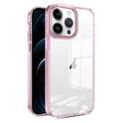 For iPhone 12 Pro Max 2.5mm Anti-slip Clear Acrylic Hybrid TPU Phone Case(Pink) - 1