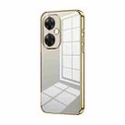 For OnePlus Nord CE 3 Lite / Nord N30 Transparent Plating Fine Hole Phone Case(Gold) - 1