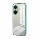 For OnePlus Ace 2V / Nord 3 Transparent Plating Fine Hole Phone Case(Green) - 1