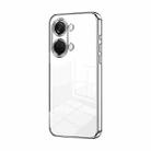 For OnePlus Ace 2V / Nord 3 Transparent Plating Fine Hole Phone Case(Silver) - 1