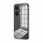 For OnePlus Ace 2V / Nord 3 Transparent Plating Fine Hole Phone Case(Black) - 1