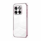 For OnePlus 10T / Ace Pro Transparent Plating Fine Hole Phone Case(Pink) - 1
