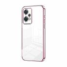 For OnePlus Nord CE 2 Lite 5G Transparent Plating Fine Hole Phone Case(Pink) - 1