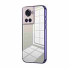 For OnePlus Ace / 10R Transparent Plating Fine Hole Phone Case(Purple) - 1