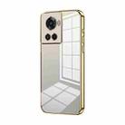 For OnePlus Ace / 10R Transparent Plating Fine Hole Phone Case(Gold) - 1