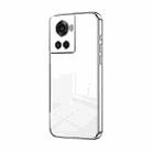 For OnePlus Ace / 10R Transparent Plating Fine Hole Phone Case(Silver) - 1
