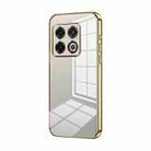 For OnePlus 10 Pro Transparent Plating Fine Hole Phone Case(Gold) - 1