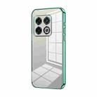 For OnePlus 10 Pro Transparent Plating Fine Hole Phone Case(Green) - 1