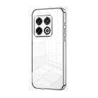 For OnePlus 10 Pro Transparent Plating Fine Hole Phone Case(Silver) - 1