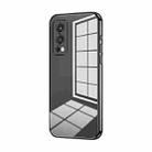 For OnePlus Nord 2 5G Transparent Plating Fine Hole Phone Case(Black) - 1