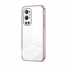 For OnePlus 9 Pro Transparent Plating Fine Hole Phone Case(Pink) - 1