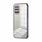 For OnePlus 8T Transparent Plating Fine Hole Phone Case(Purple) - 1