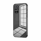 For OnePlus 8T Transparent Plating Fine Hole Phone Case(Black) - 1