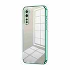For OnePlus Nord Transparent Plating Fine Hole Phone Case(Green) - 1