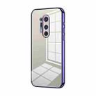 For OnePlus 8 Pro Transparent Plating Fine Hole Phone Case(Purple) - 1