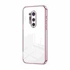 For OnePlus 8 Pro Transparent Plating Fine Hole Phone Case(Pink) - 1