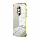 For OnePlus 8 Pro Transparent Plating Fine Hole Phone Case(Gold) - 1