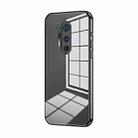 For OnePlus 8 Pro Transparent Plating Fine Hole Phone Case(Black) - 1