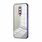 For OnePlus 8 Transparent Plating Fine Hole Phone Case(Purple) - 1