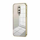 For OnePlus 8 Transparent Plating Fine Hole Phone Case(Gold) - 1