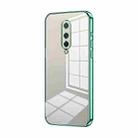 For OnePlus 8 Transparent Plating Fine Hole Phone Case(Green) - 1