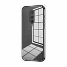 For OnePlus 8 Transparent Plating Fine Hole Phone Case(Black) - 1