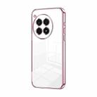 For OnePlus Ace 3 Pro Transparent Plating Fine Hole Phone Case(Pink) - 1