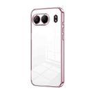 For OnePlus Nord 4 Transparent Plating Fine Hole Phone Case(Pink) - 1