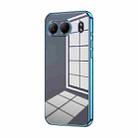 For OnePlus Nord 4 Transparent Plating Fine Hole Phone Case(Blue) - 1