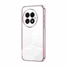 For OnePlus 13 Transparent Plating Fine Hole Phone Case(Pink) - 1