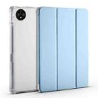 For Huawei MatePad Pro 11 2024 3-fold Clear TPU Leather Tablet Case with Pen Slot(Ice Blue) - 1